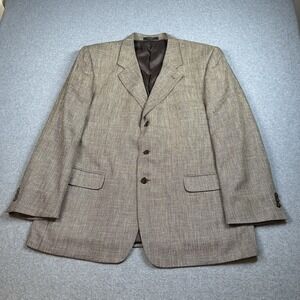 Antonio Panillo 46R Silk Wool Brown Blazer Textured 3Btn Sport Coat
